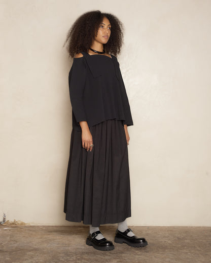 Black Belt Pleat Top