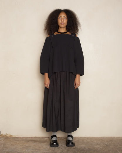 Black Belt Pleat Top