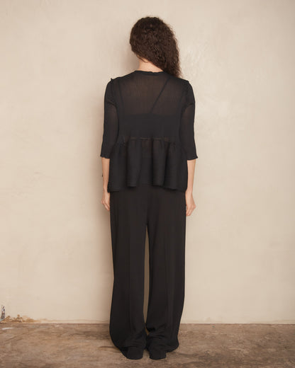 Black Bounce Sheer Crepe Top
