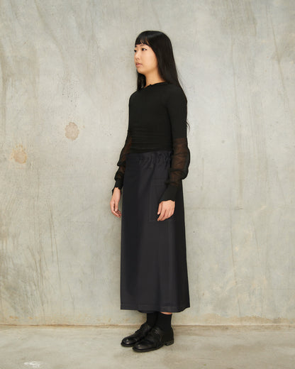 Black Adjustable Long Skort