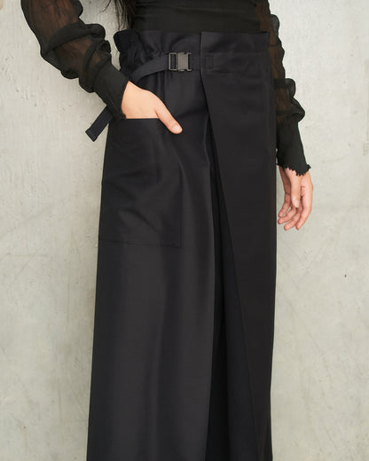 Black Adjustable Long Skort