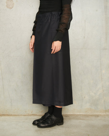 Black Adjustable Long Skort