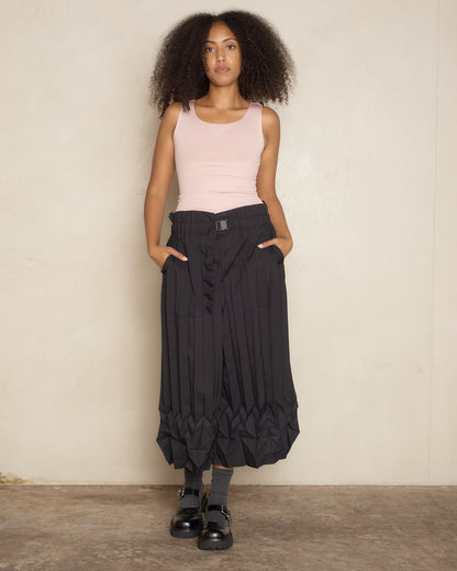 Black Cube Pleat Trouser