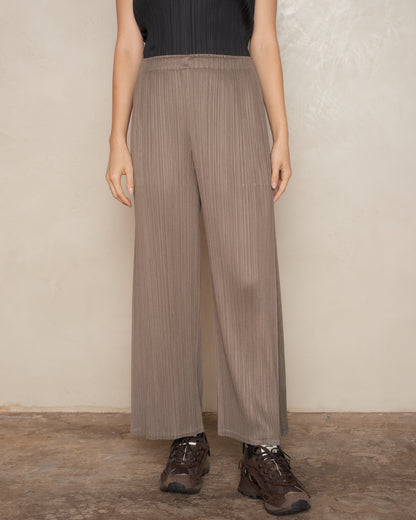 Khaki Signature Pleat Trouser