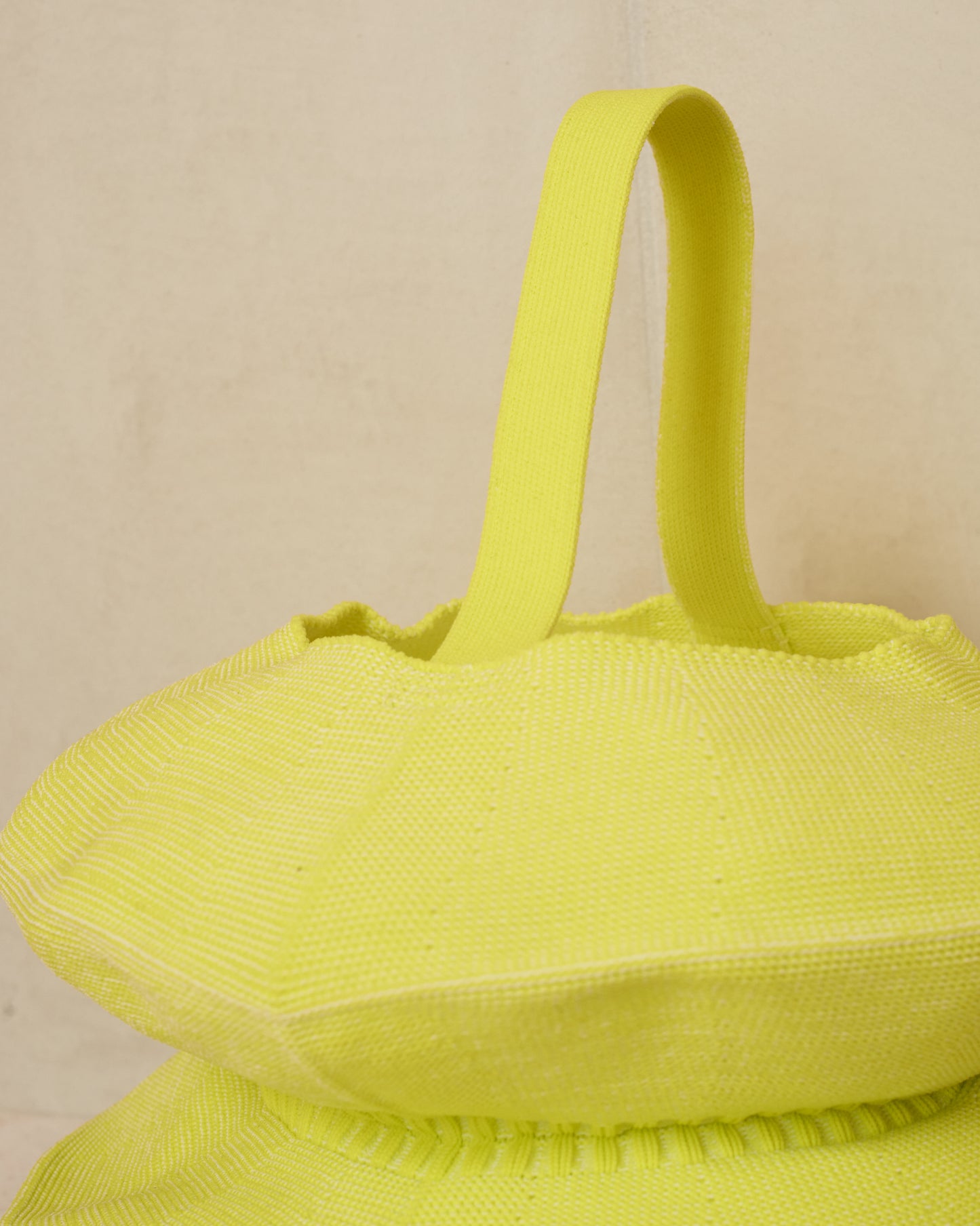 Neon Yellow Ring Knit Bag