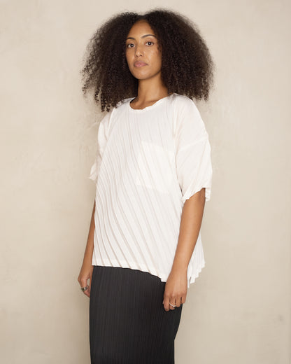 Off White Angle Pleats Short Sleeve Shirt