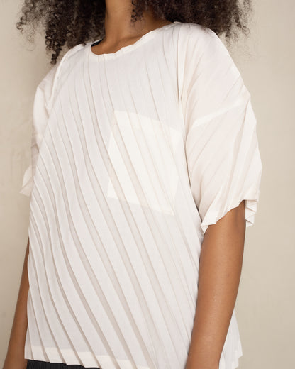 Off White Angle Pleats Short Sleeve Shirt