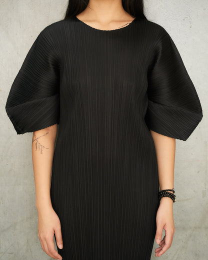 Black Diagonal Sleeve Dress