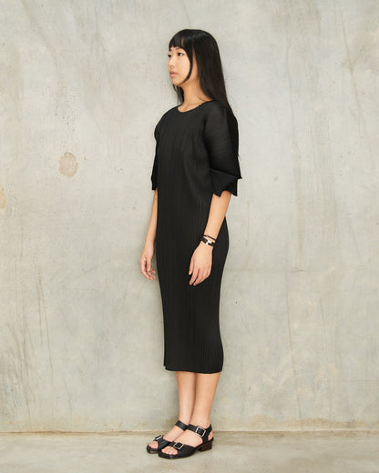 Black Diagonal Sleeve Dress