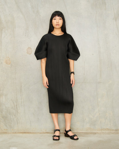 Black Diagonal Sleeve Dress