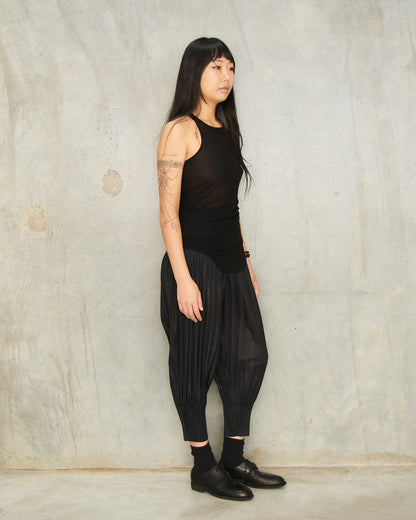 Black Pleated Track Pants