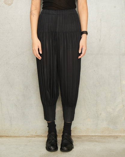 Black Pleated Track Pants