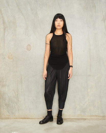 Black Pleated Track Pants
