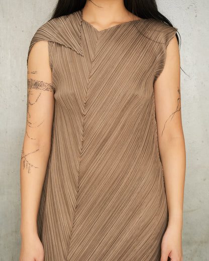 Greige Flap Flare Dress