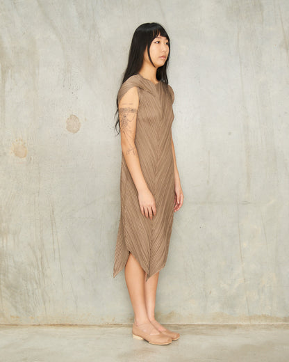 Greige Flap Flare Dress