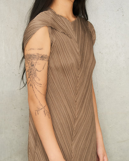Greige Flap Flare Dress
