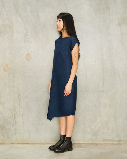 Navy Flap Flare Dress