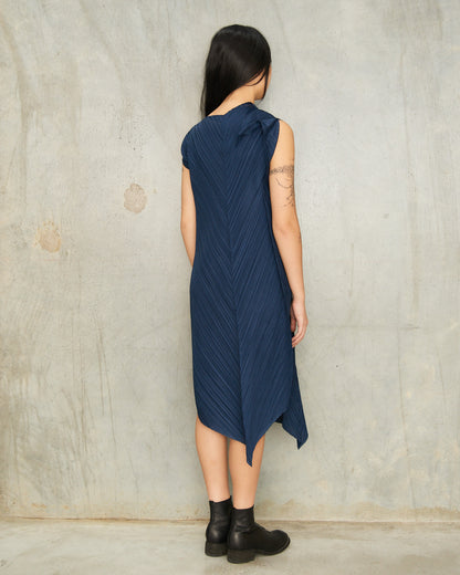 Navy Flap Flare Dress