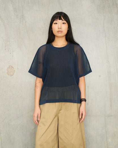 Navy Tatami Mesh T-Shirt