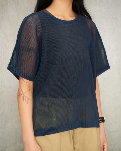 Navy Tatami Mesh T-Shirt
