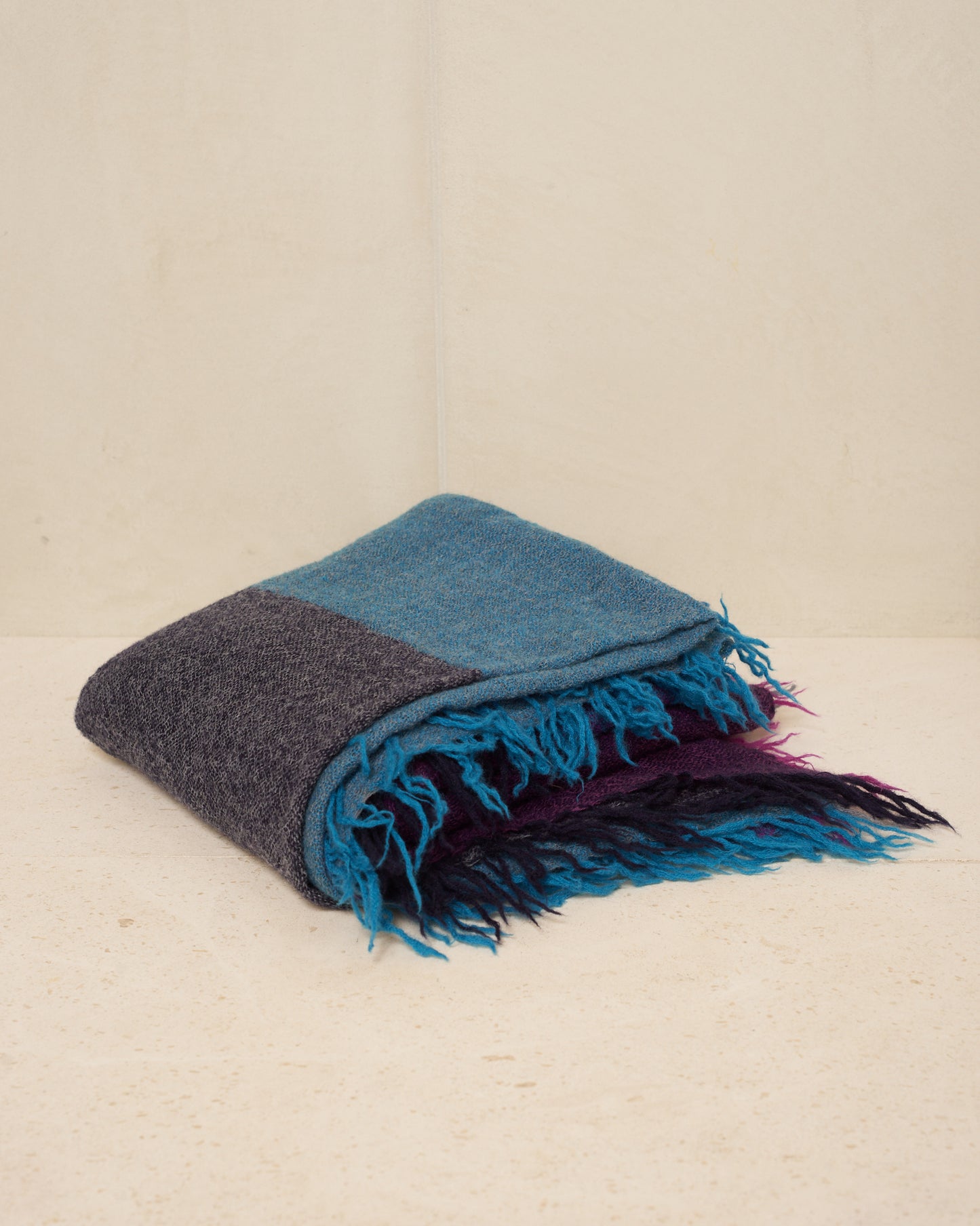 Purple and Blue Shrink Wool Scarf