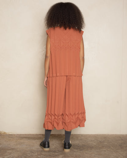 Terracotta Cube Pleat Trouser