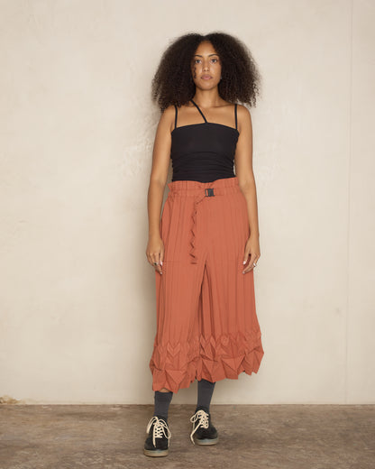 Terracotta Cube Pleat Trouser