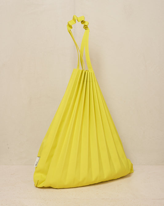 Lime Yellow Trunk Pleats Bag