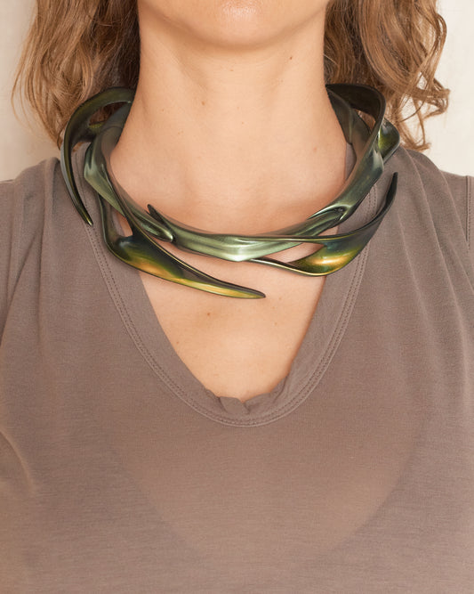 Olive Green Tendon Necklace