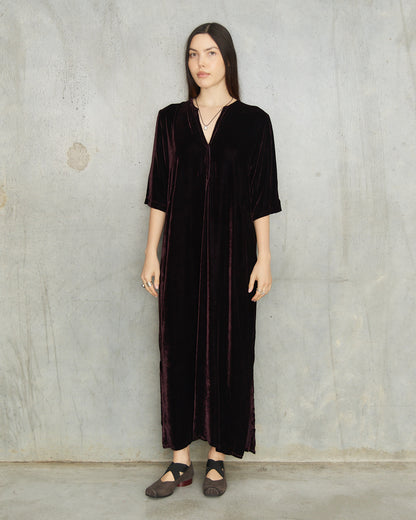 Aubergine Velvet Alla Dress