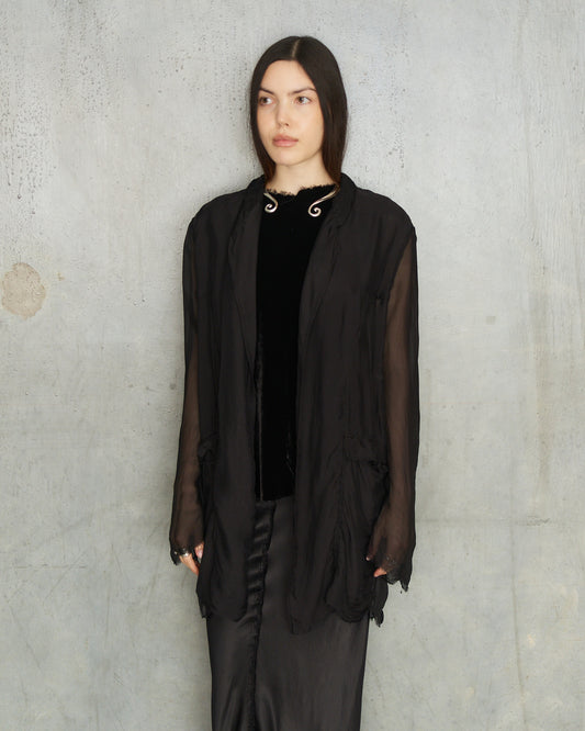 Black Chiffon Park Jacket