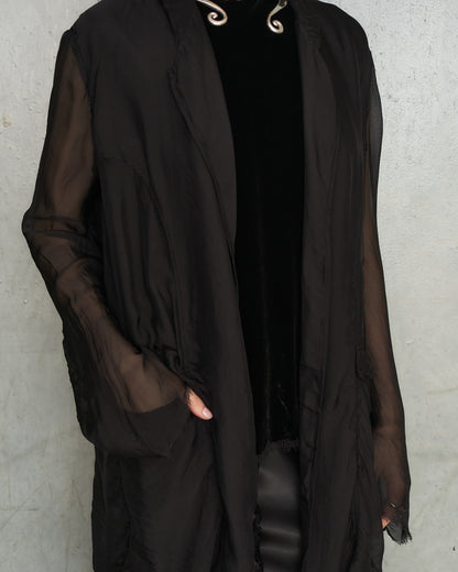 Black Chiffon Park Jacket