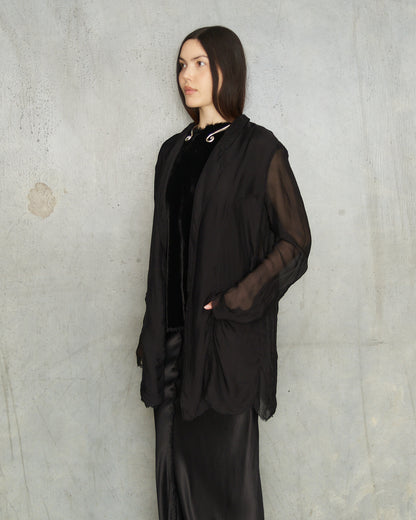 Black Chiffon Park Jacket