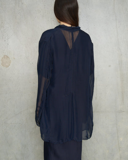 Navy Chiffon Park Jacket