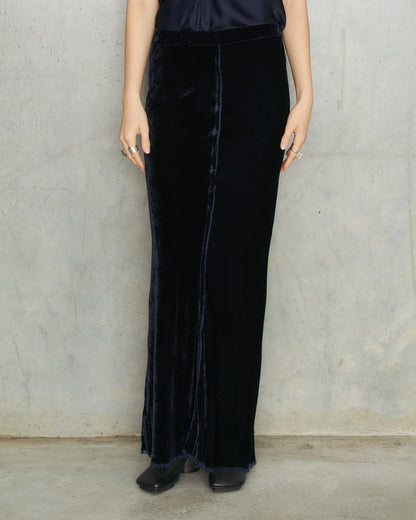 Navy Velvet Ibiza Skirt