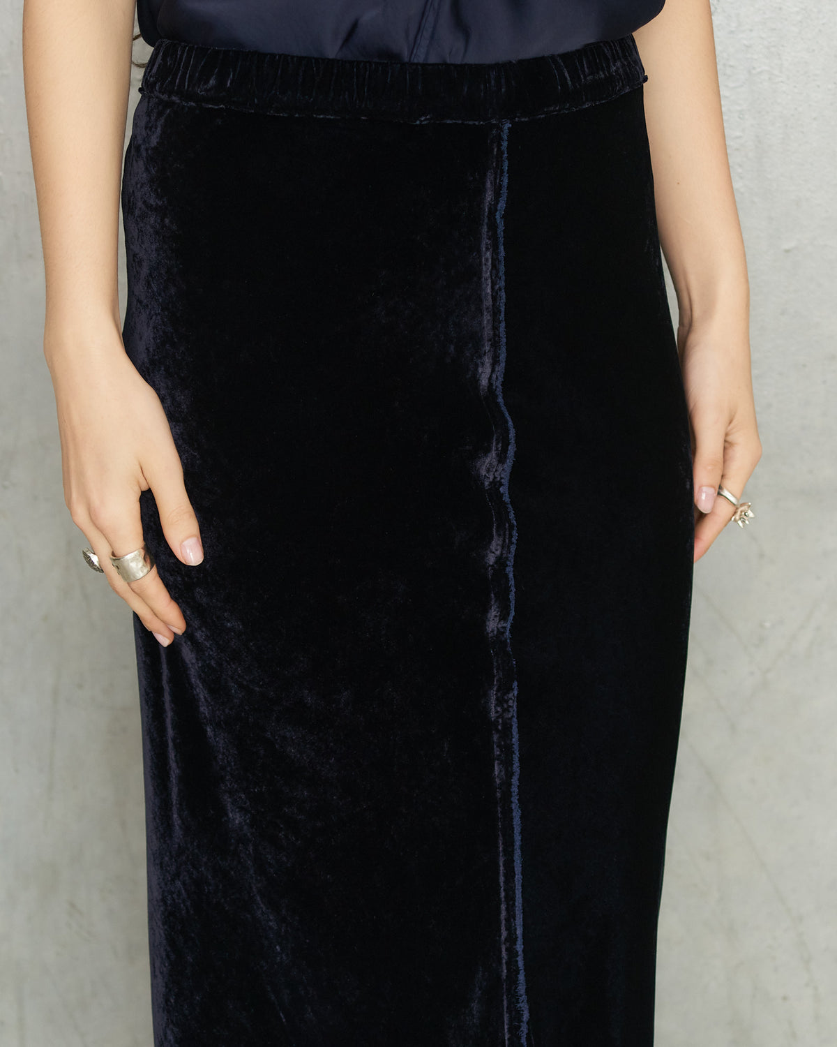 Navy Velvet Ibiza Skirt