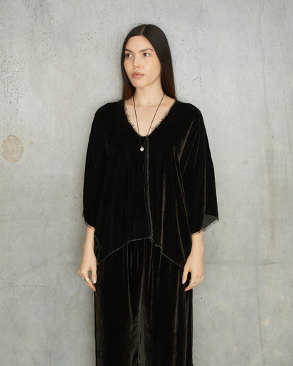 Olive Velvet Irit Blouse