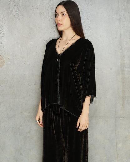 Olive Velvet Irit Blouse