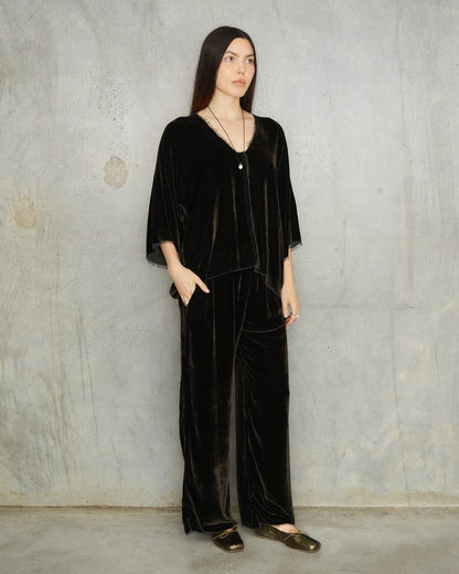 Olive Velvet Irit Blouse
