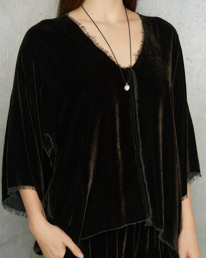 Olive Velvet Irit Blouse