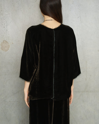 Olive Velvet Irit Blouse
