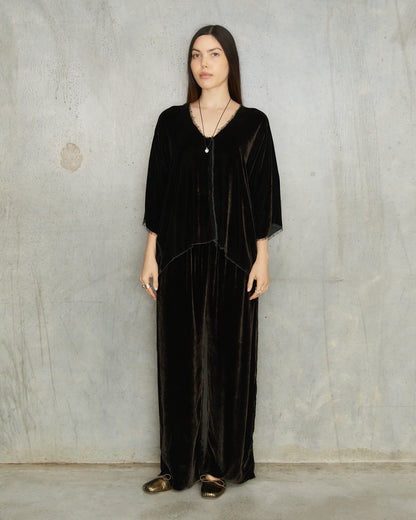 Olive Velvet Irit Blouse