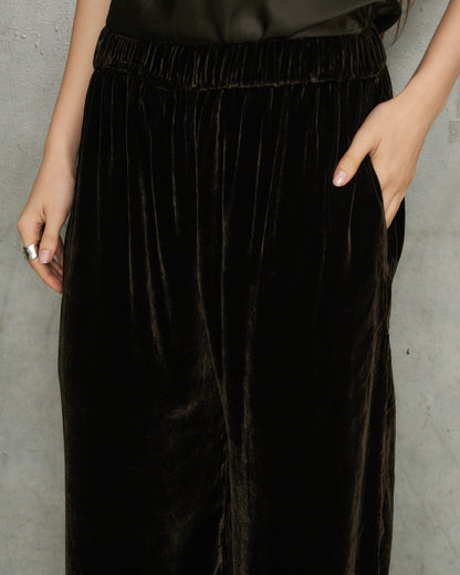 Olive Velvet Meloni Pants