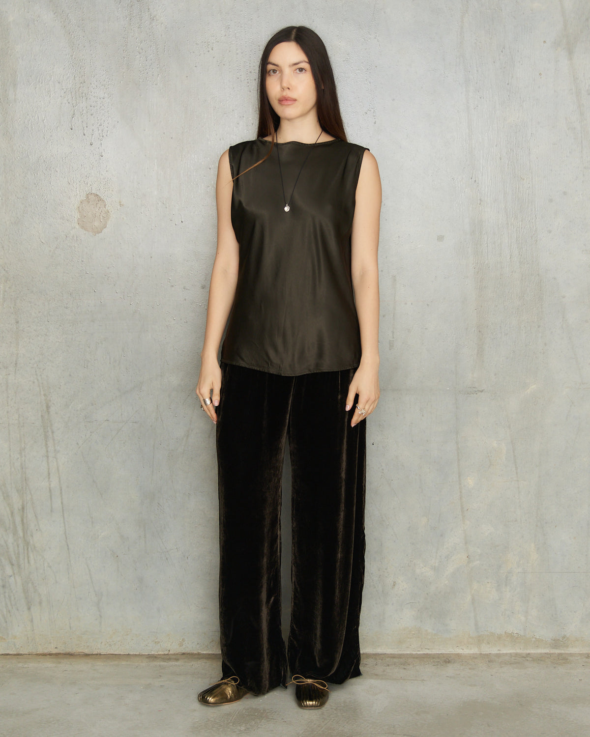 Olive Velvet Meloni Pants