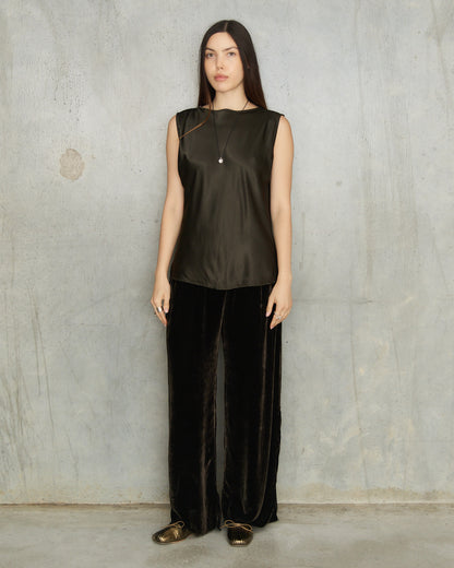 Olive Velvet Meloni Pants