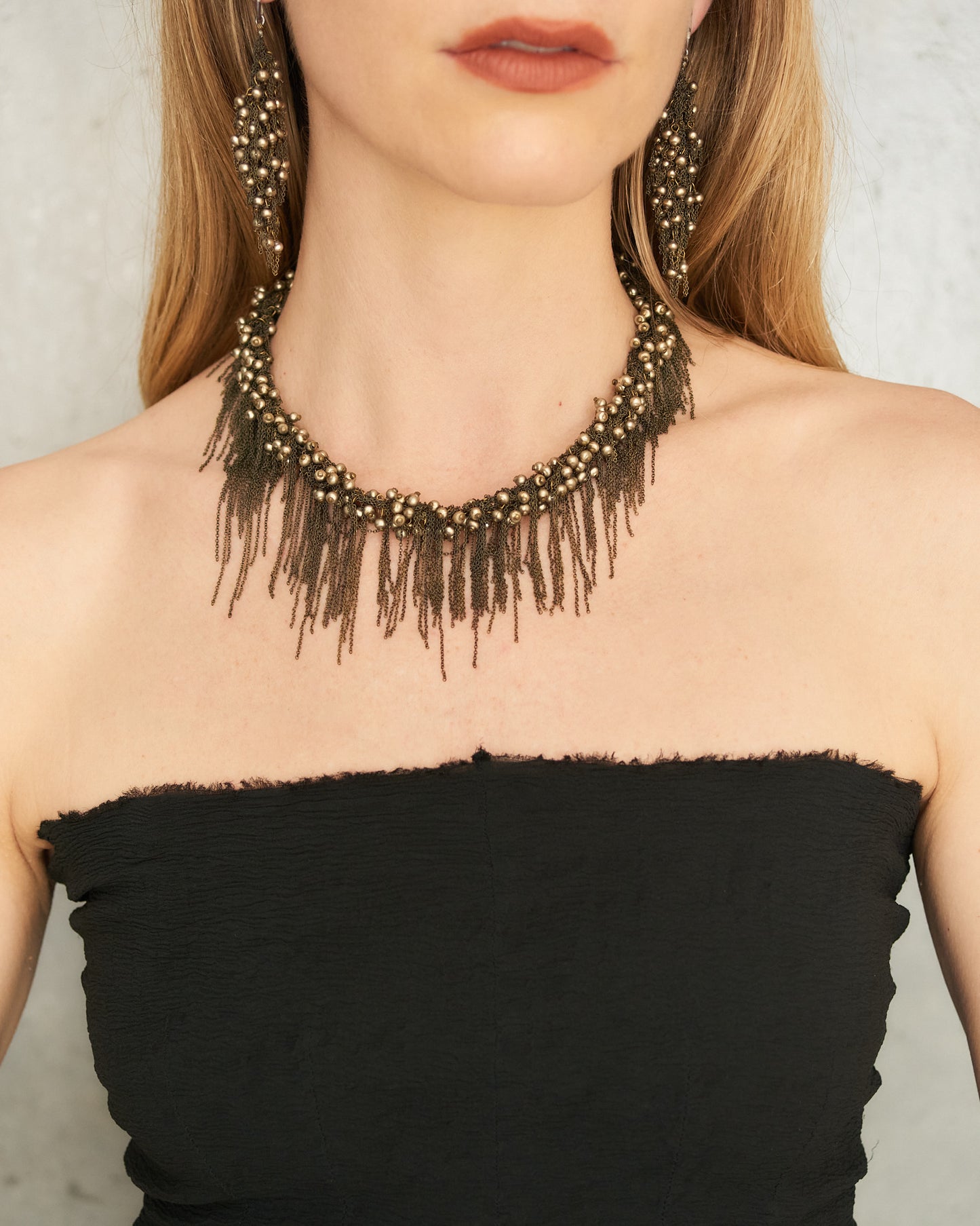 Antique Bronze Bead Necklace