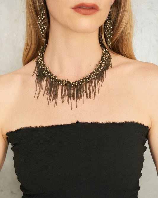 Antique Bronze Bead Necklace