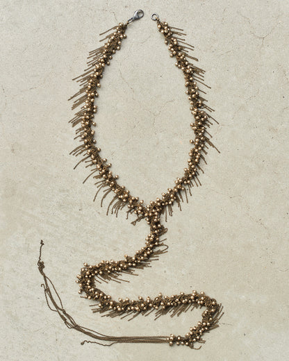 Antique Bronze Knitted Chain Lariat