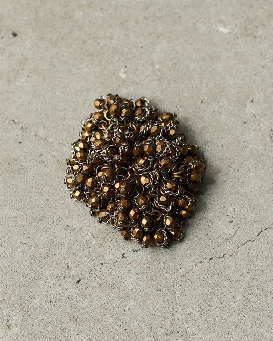 Bronze Bead Knit Ring