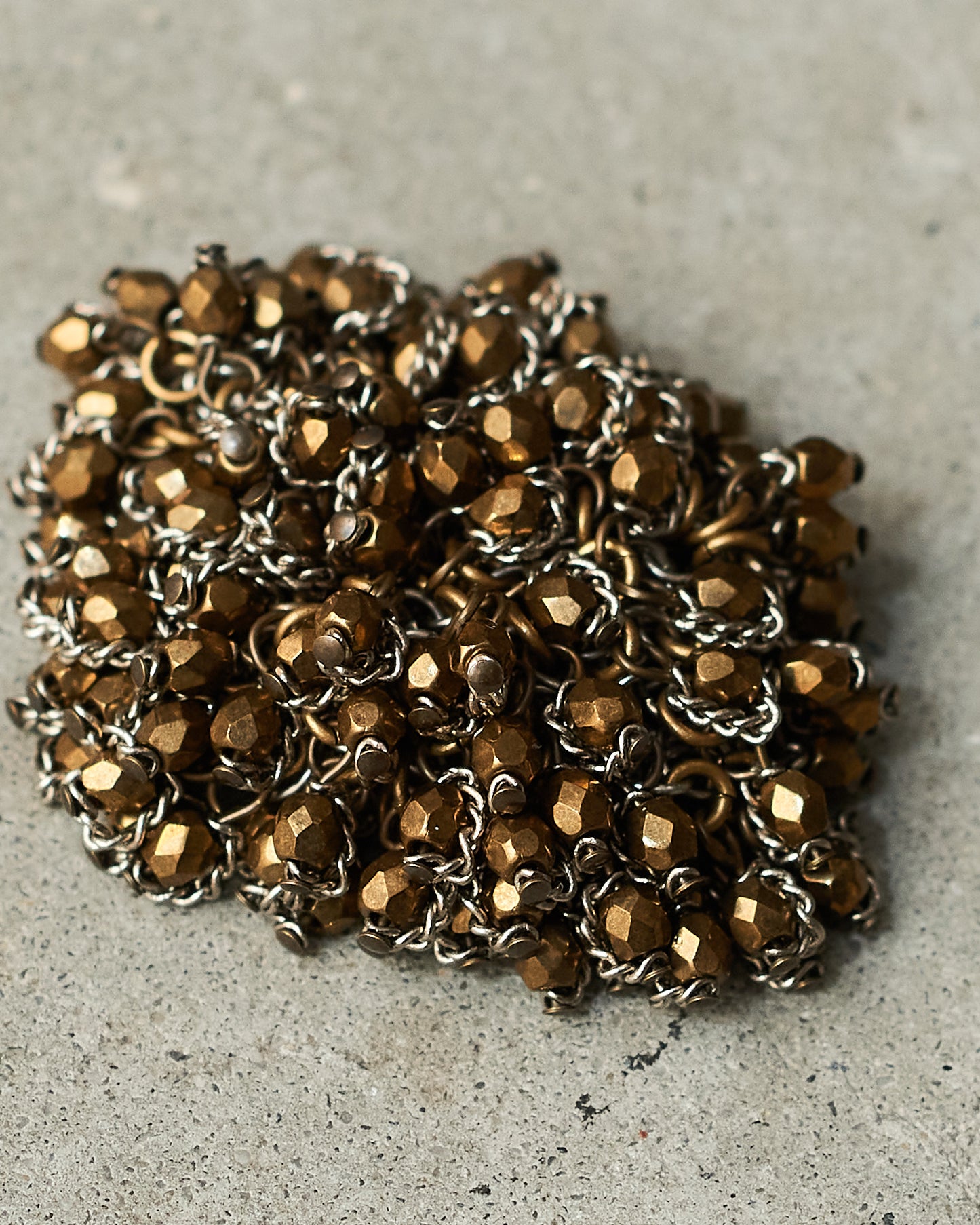Bronze Bead Knit Ring